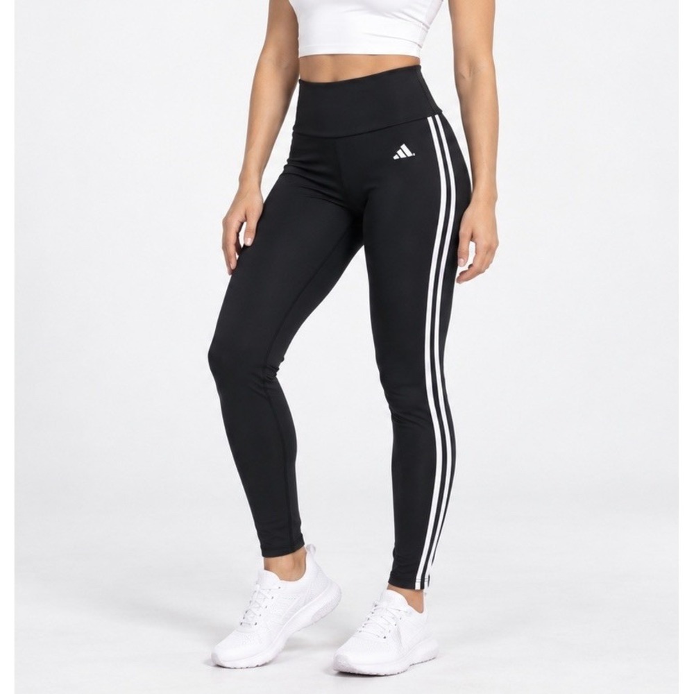 Adidas Women's Leggings Size Medium High Rise 3 Stripes AeroReady